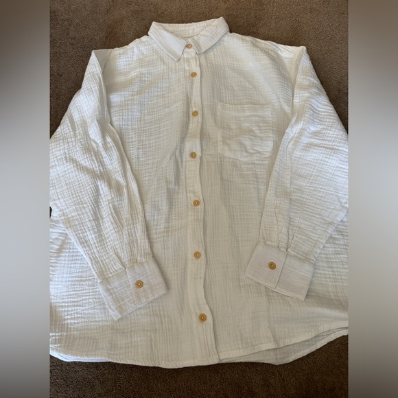 NWT Mate the Label Organic Gauze Oversized Button up - Picture 3 of 4